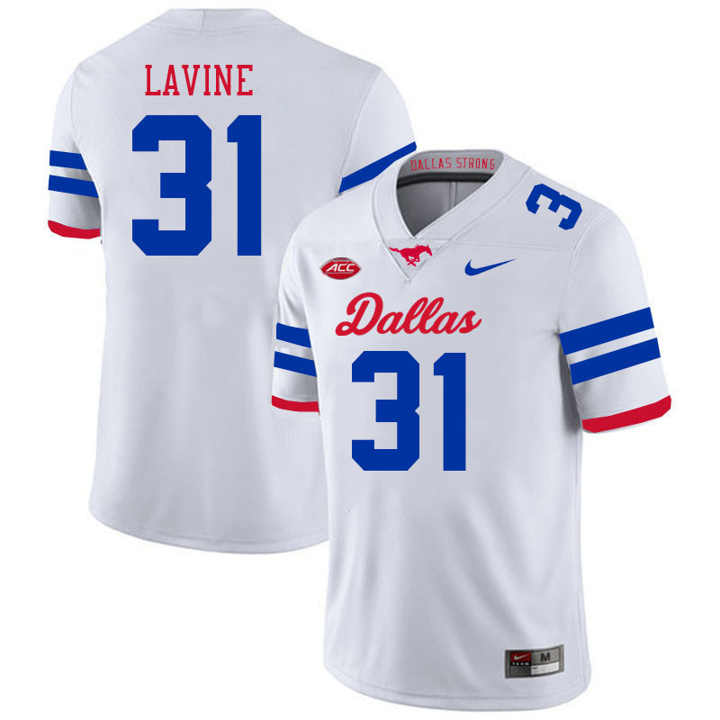 SMU Mustangs #31 Tyler Lavine College Football Jerseys Stitched Sale-Alternate White